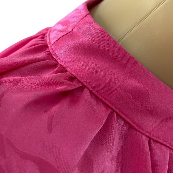 Tanya Taylor Hot Pink Amy Silk Floral Keyhole Blouse - Picture 6 of 11